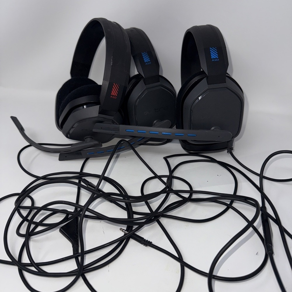 3 Pair Astro A10 Wired Stereo Gaming Headset black All Sold As Is Parts Only